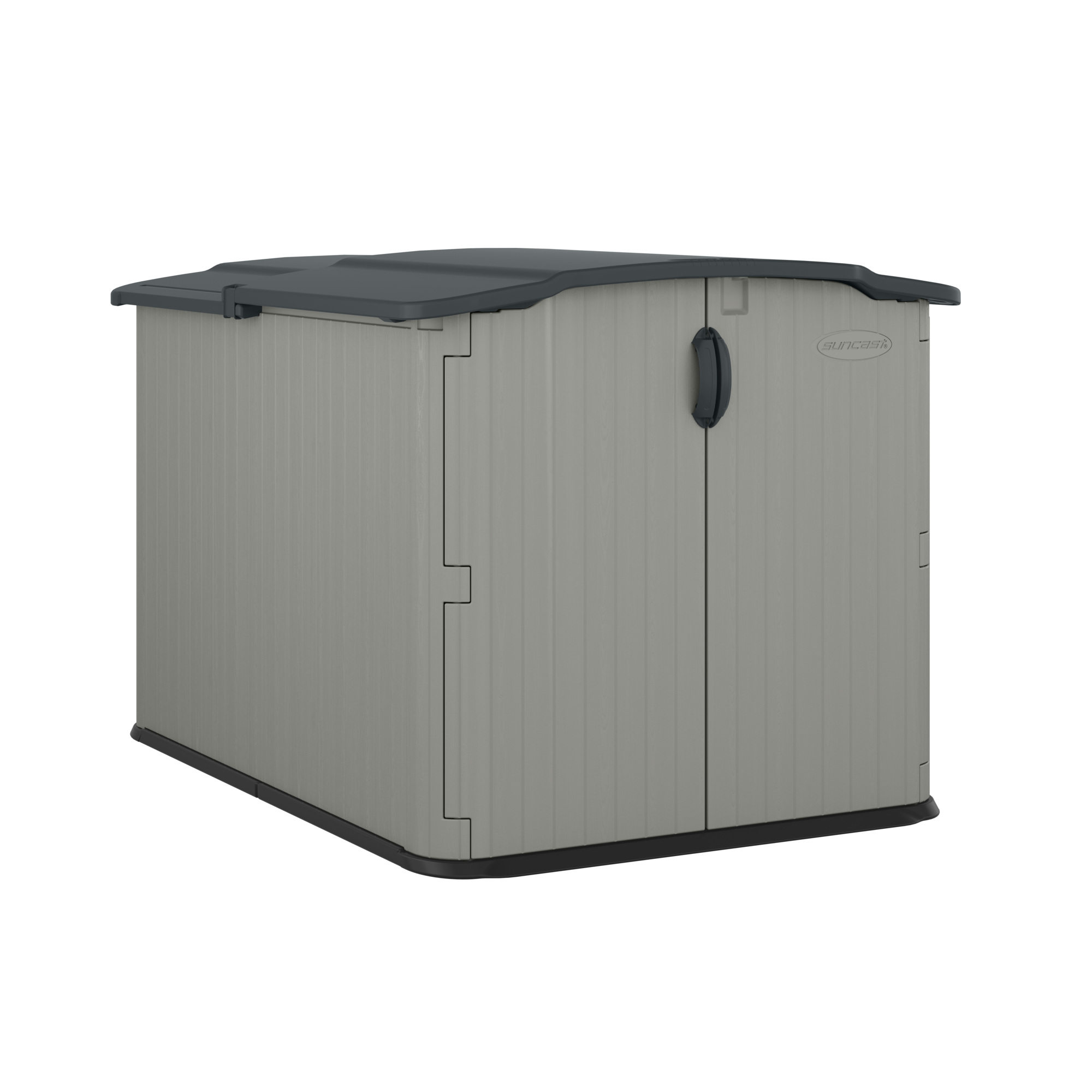 Suncast Glidetop Horizontal Storage Shed - 4.33ft. Center Height, Resin, Reinforced Floor, Model# BMS4950D